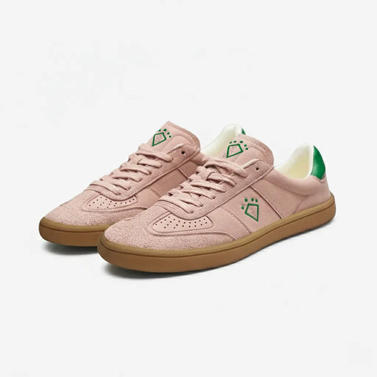 Zapatillas barefoot minimalistas modelo Footuki Pinkie en color rosacon suela de caucho color caramelo.